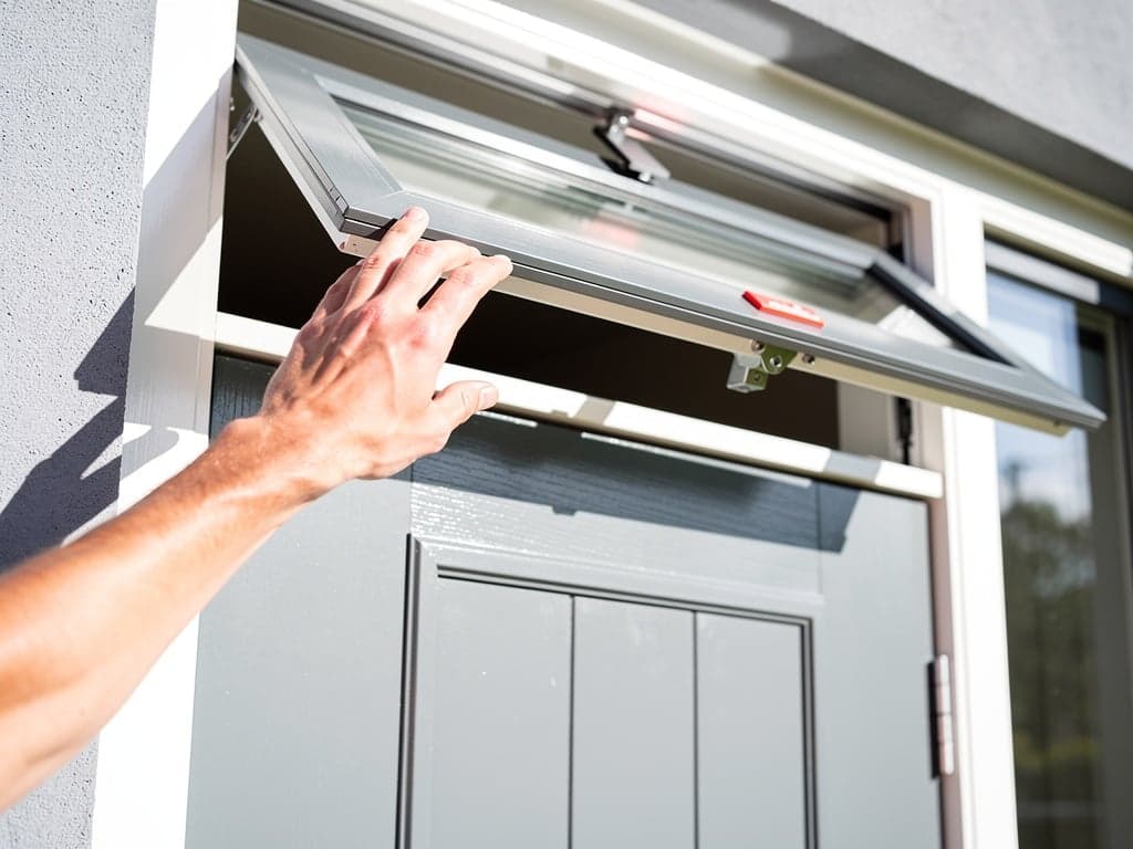 Hand sluit een raam voor woningveiligheid en inbraakpreventie